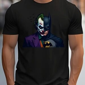 Batman/Joker Black Graphic T-Shirt L